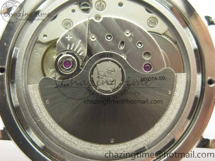 MIROTIME 0113 Portofino IW458101 Diamond Bezel SS MK 1:1 Best Edition Silver Dial On Purple Leather Strap MIYOTA Tailored 7166